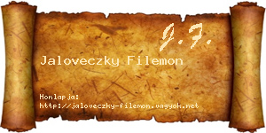 Jaloveczky Filemon névjegykártya